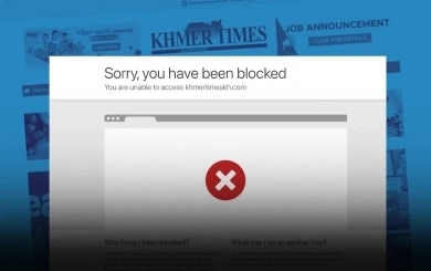 เว็บไซต์ข่าว Khmer Times บล็อกการเข้าถึงจากประเทศไทยและสหรัฐ